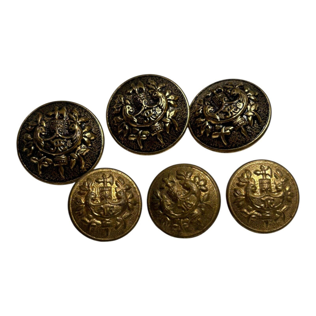 Vintage WW1 French Facing Gargoyles Fleur de Lis Brass Buttons