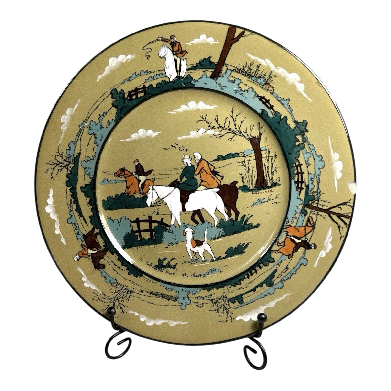 Antique Buffalo Pottery Deldare Ware Fallowfield Hunt Series Plate