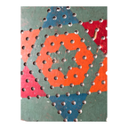 Antique Folk Art Chinese Checkers Style Peg Pin Game Board
