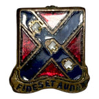 Vintage WW2 134th Field Artillery DUI Pin Fides Et Audax Military Badge Insignia