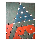Antique Folk Art Chinese Checkers Style Peg Pin Game Board