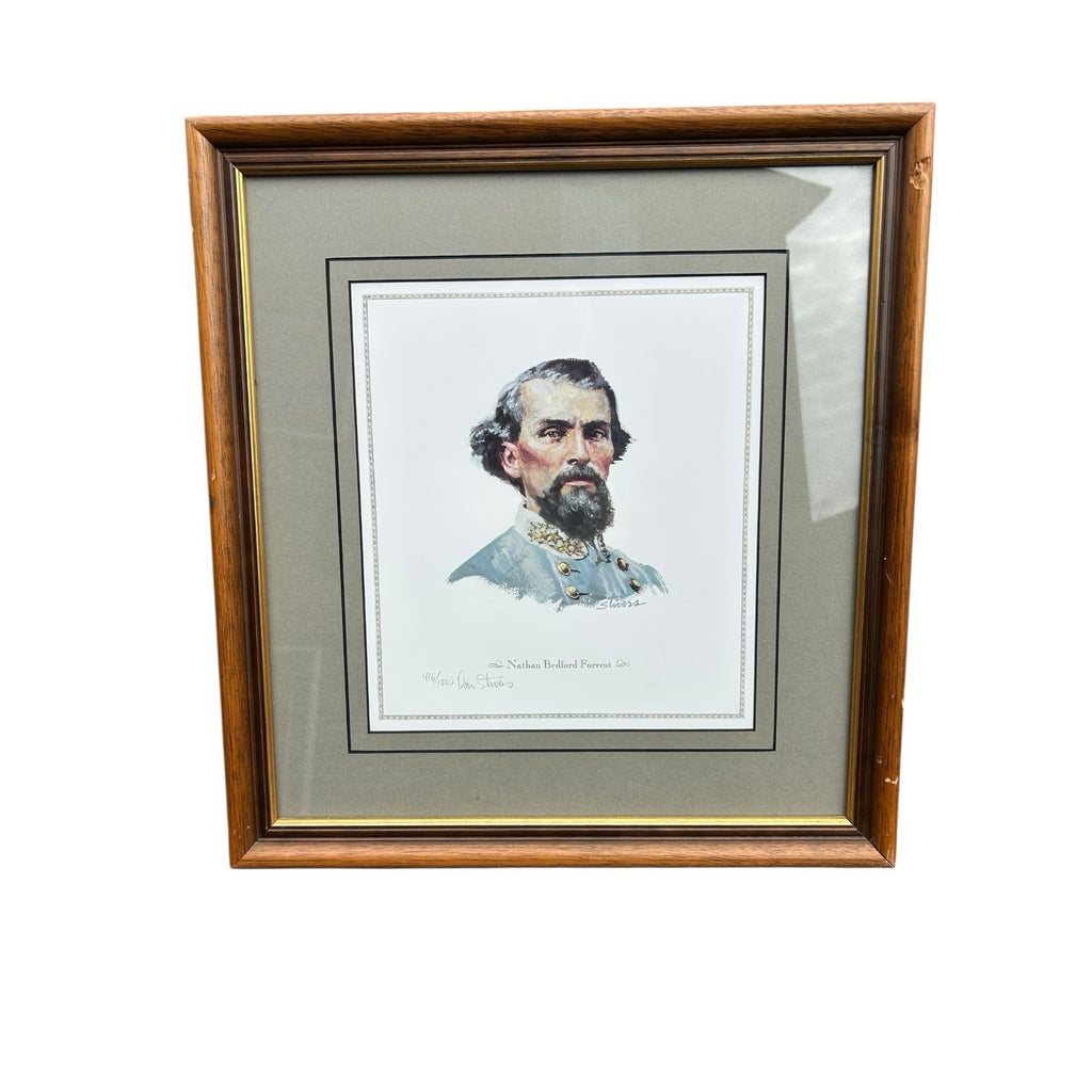 Vintage General Nathan Bedford Forest Print Double Signed Don Stivers 416/1000