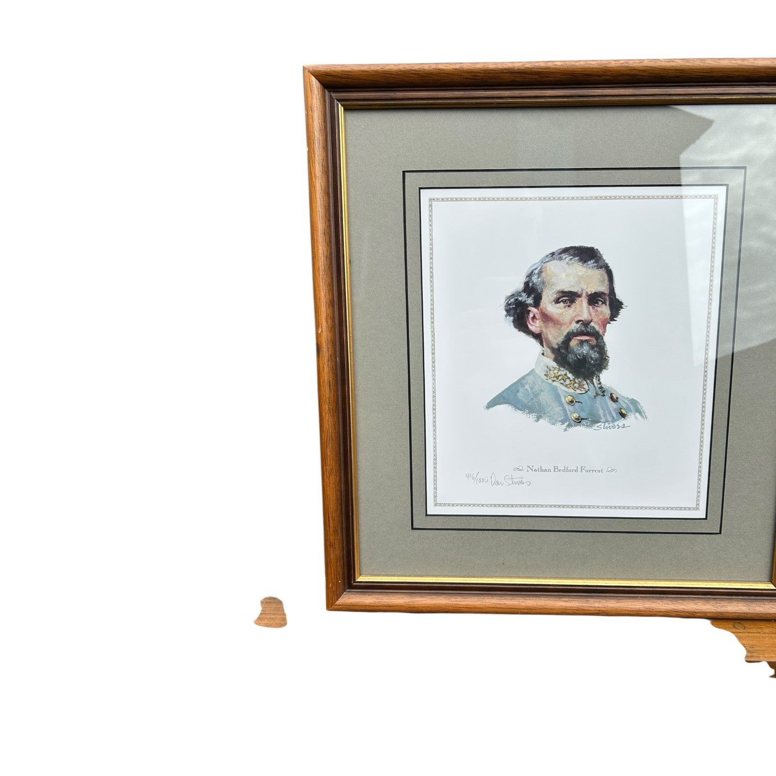 Vintage General Nathan Bedford Forest Print Double Signed Don Stivers 416/1000
