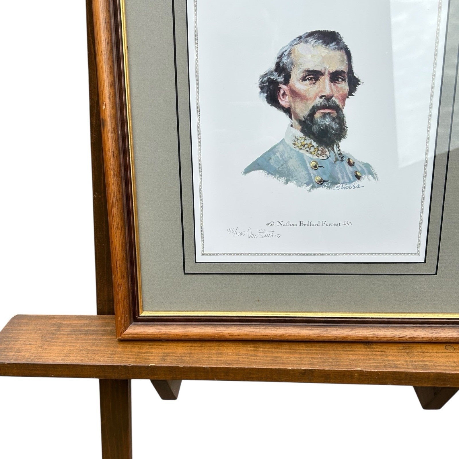 Vintage General Nathan Bedford Forest Print Double Signed Don Stivers 416/1000