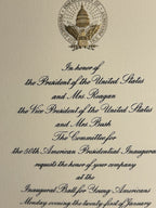 Vintage Official Authentc Ronald Reagan George Bush Inauguration Invitation 1985