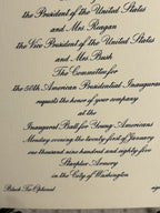 Vintage Official Authentc Ronald Reagan George Bush Inauguration Invitation 1985