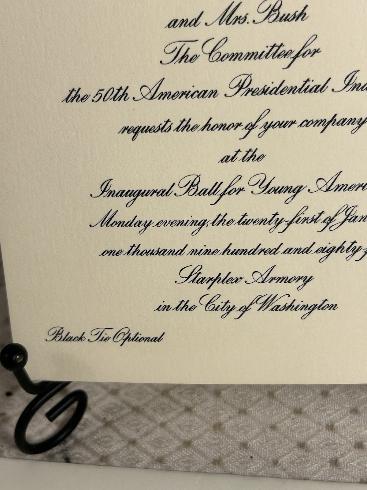 Vintage Official Authentc Ronald Reagan George Bush Inauguration Invitation 1985