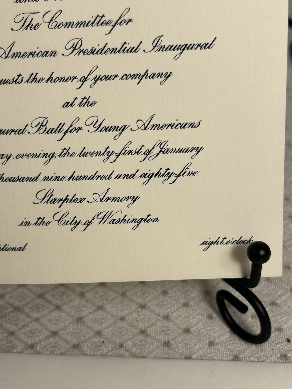 Vintage Official Authentc Ronald Reagan George Bush Inauguration Invitation 1985