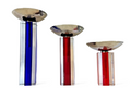 Vintage Murano Venini Candelboi Set of Three Glass Candle Holders