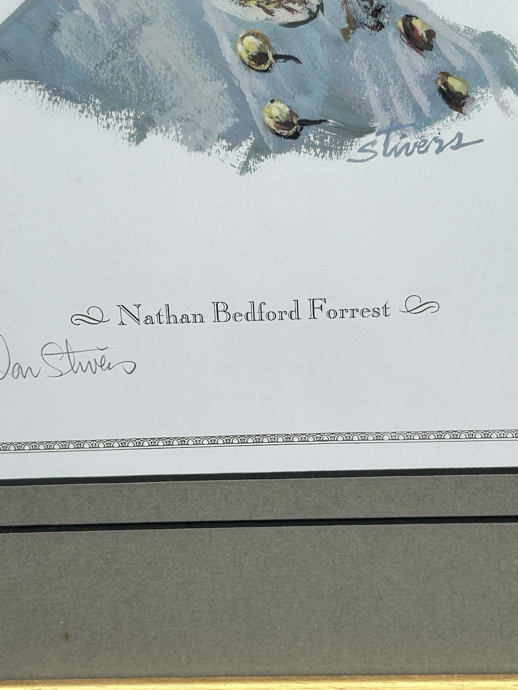Vintage General Nathan Bedford Forest Print Double Signed Don Stivers 416/1000