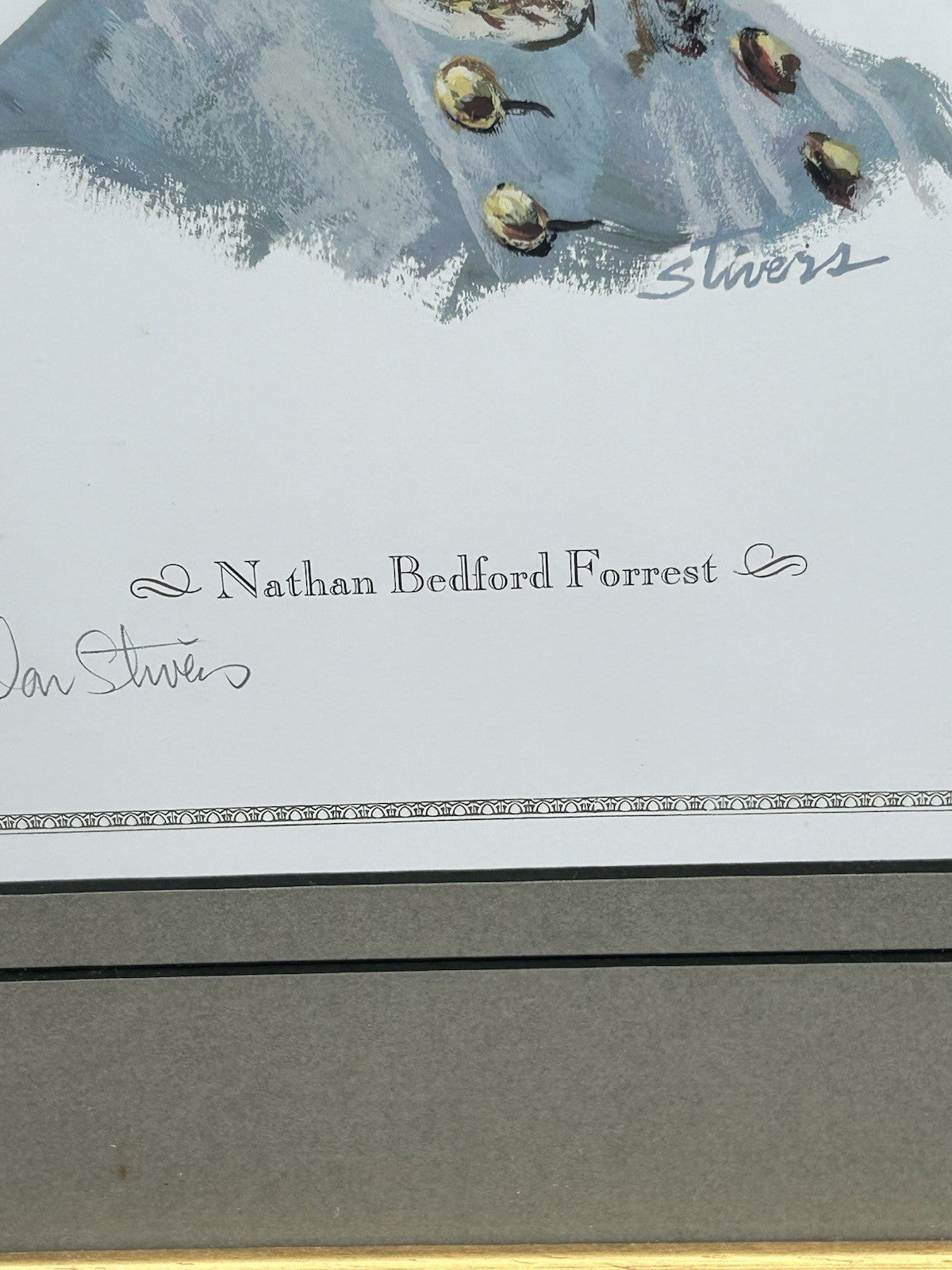 Vintage General Nathan Bedford Forest Print Double Signed Don Stivers 416/1000