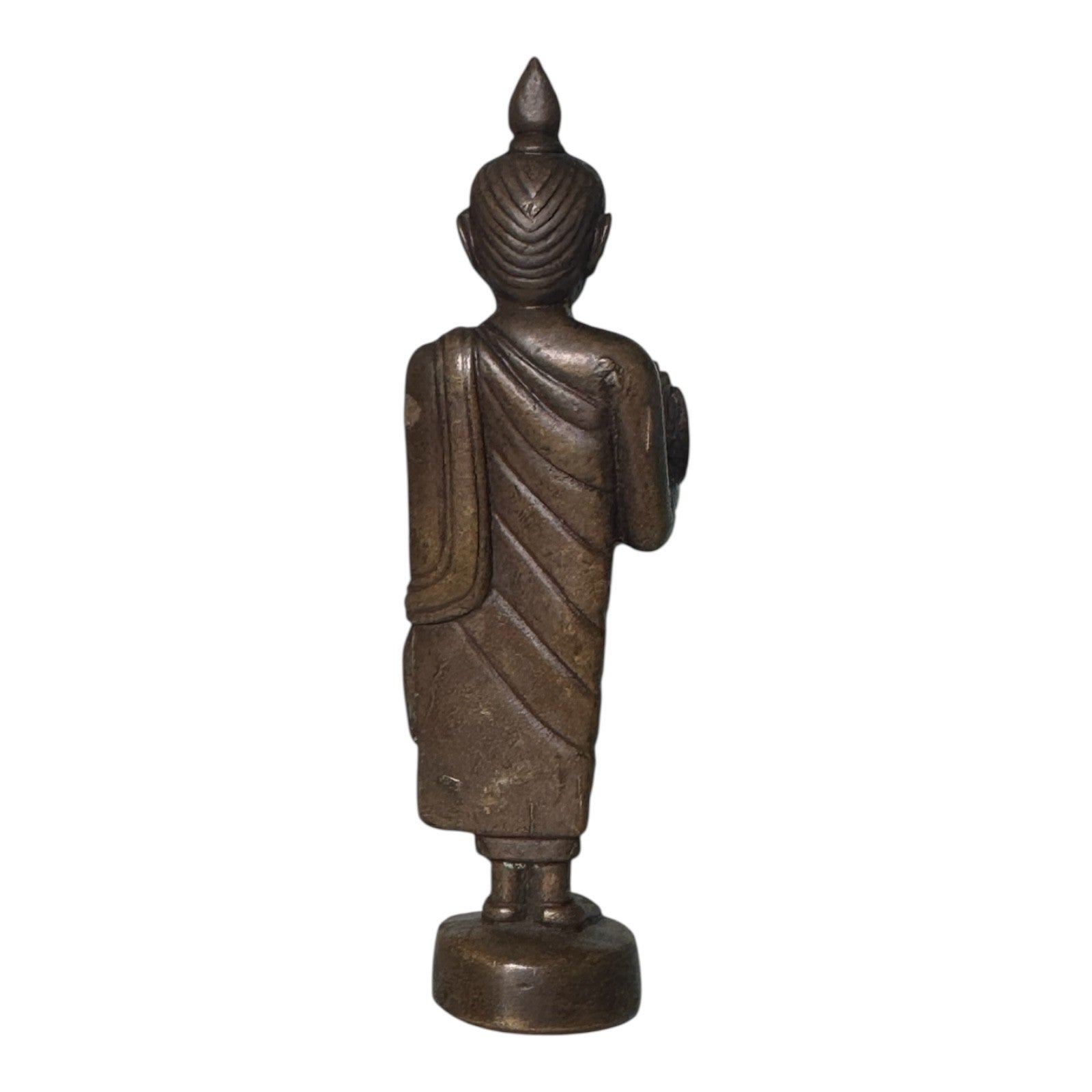 Antique Asian Bronze Standing Buddha Figure Sculpture
