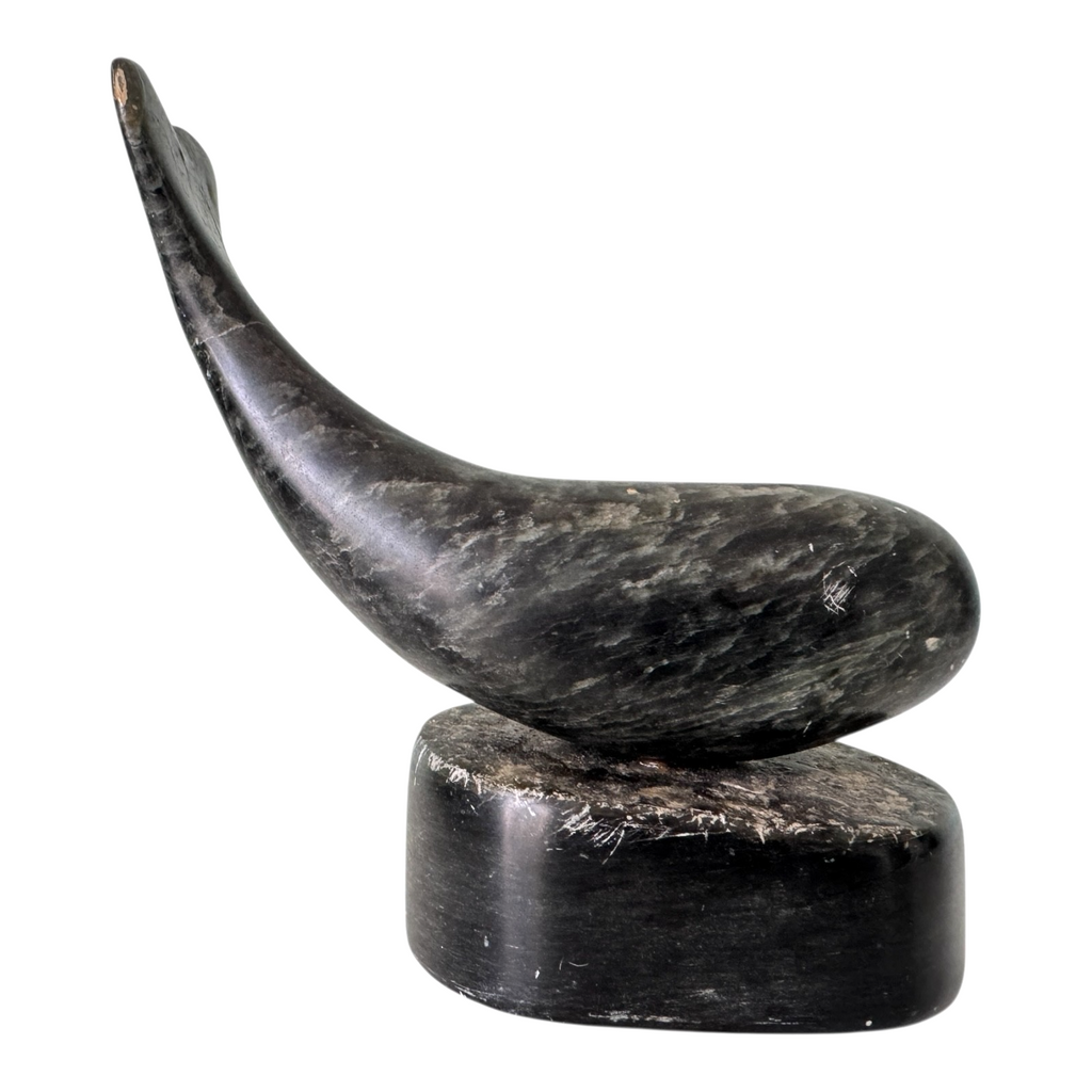 Vintage Canadian Soapstone Whale Sculpture Figurine – Signed Ross Parkinson