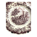 Antique Staffordshire Mulberry Transferware Bowl - Residence of Richard Jordan