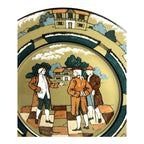 Antique Buffalo Pottery Deldare Ware Plate - Village Gossips Series