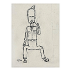 MCM Original Pencil Drawings Outsider Folk Art Portrait Series - William Anthony