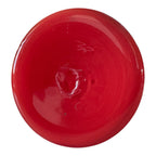 Vintage Red Handblown Art Glass Vase with Black Scroll Handles