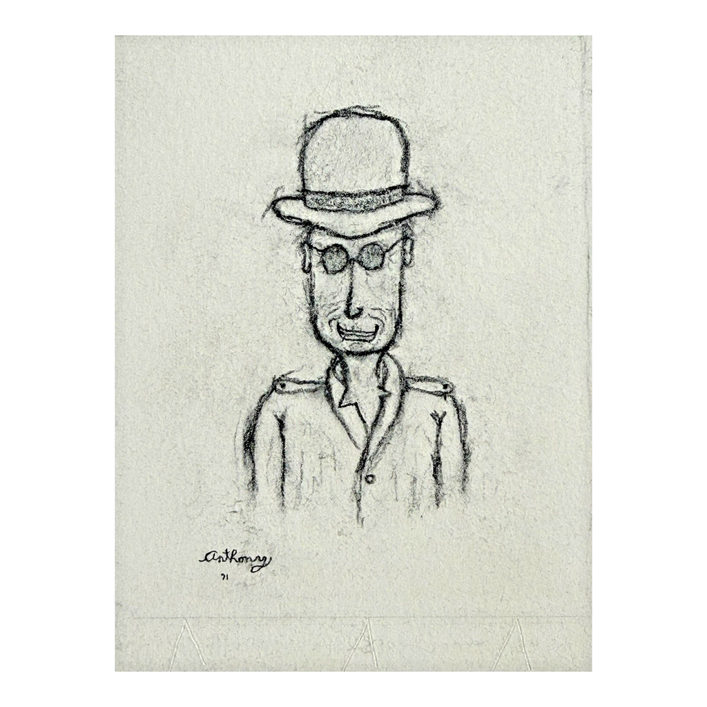 MCM Original Pencil Drawings Outsider Folk Art Portrait Series - William Anthony