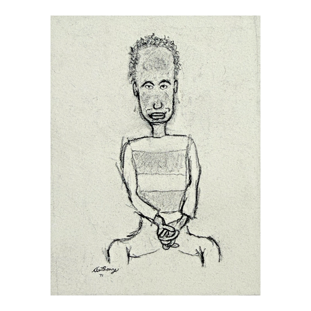 MCM Original Pencil Drawings Outsider Folk Art Portrait Series - William Anthony