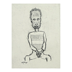 MCM Original Pencil Drawings Outsider Folk Art Portrait Series - William Anthony