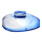 Vintage Orrefors Sweden Blue Footed Art Glass Centerpiece Dish