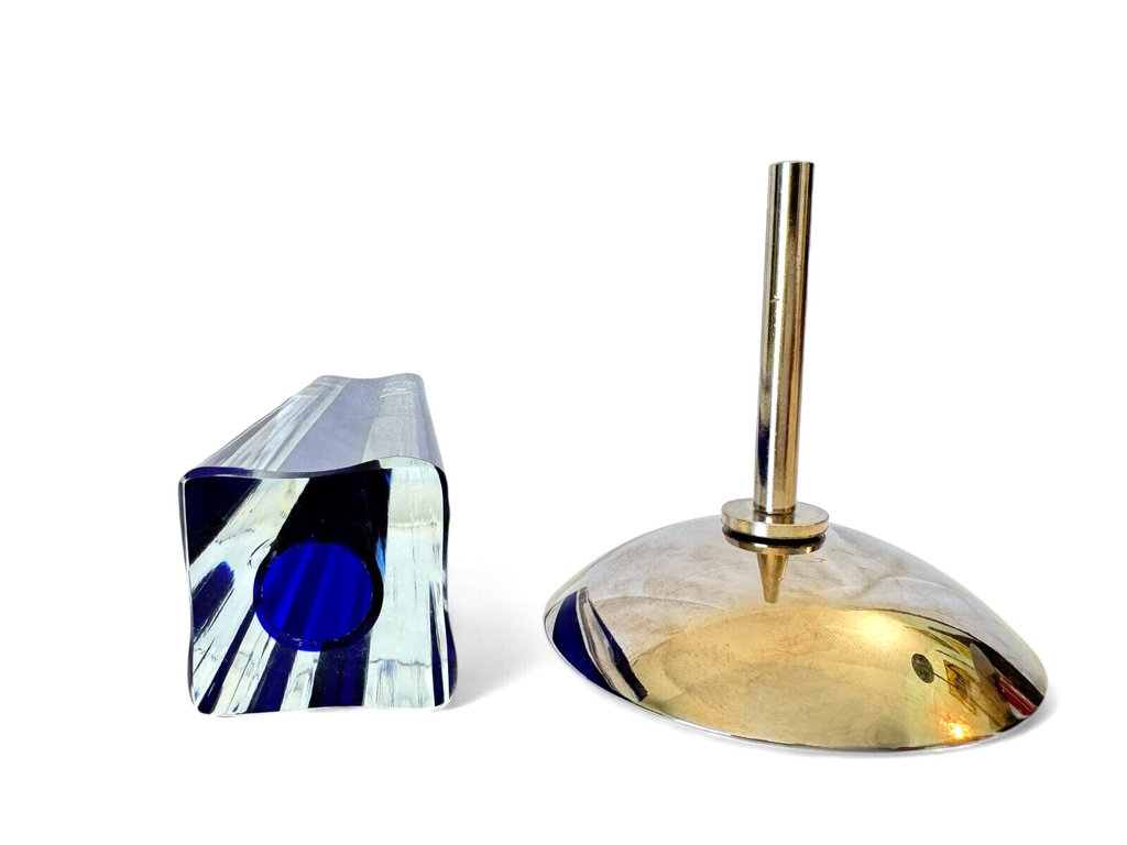 Vintage Murano Venini Candelboi Set of Three Glass Candle Holders