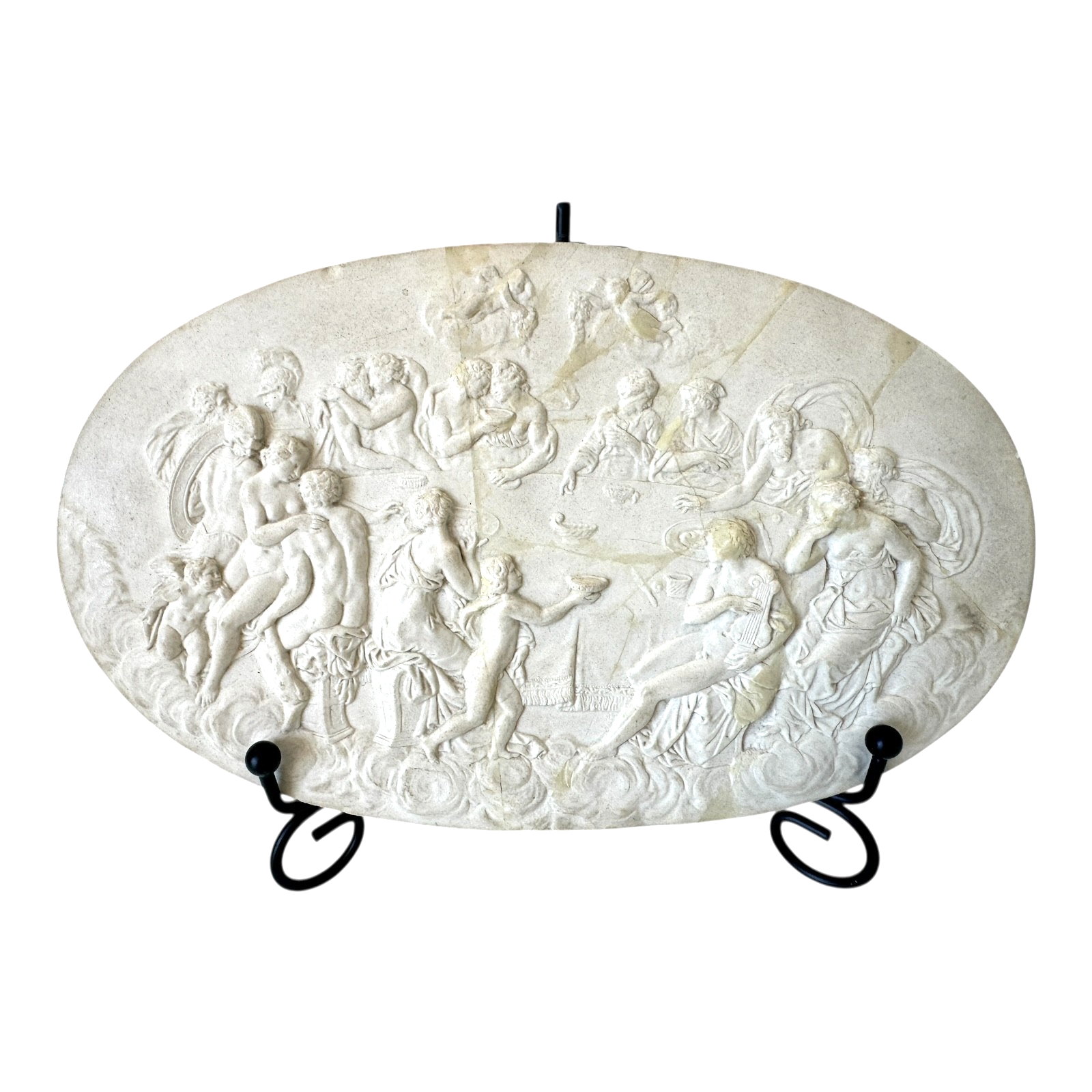 Antique Wedgwood & Bentley Oval Bas-Relief Plaque – Classical Mythological Scene