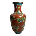 Antique Chinese Cloisonne Red Floral Vase