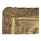 Antique Repousse Copper Relief Plaque Classical Figural Scene Wall Hanging