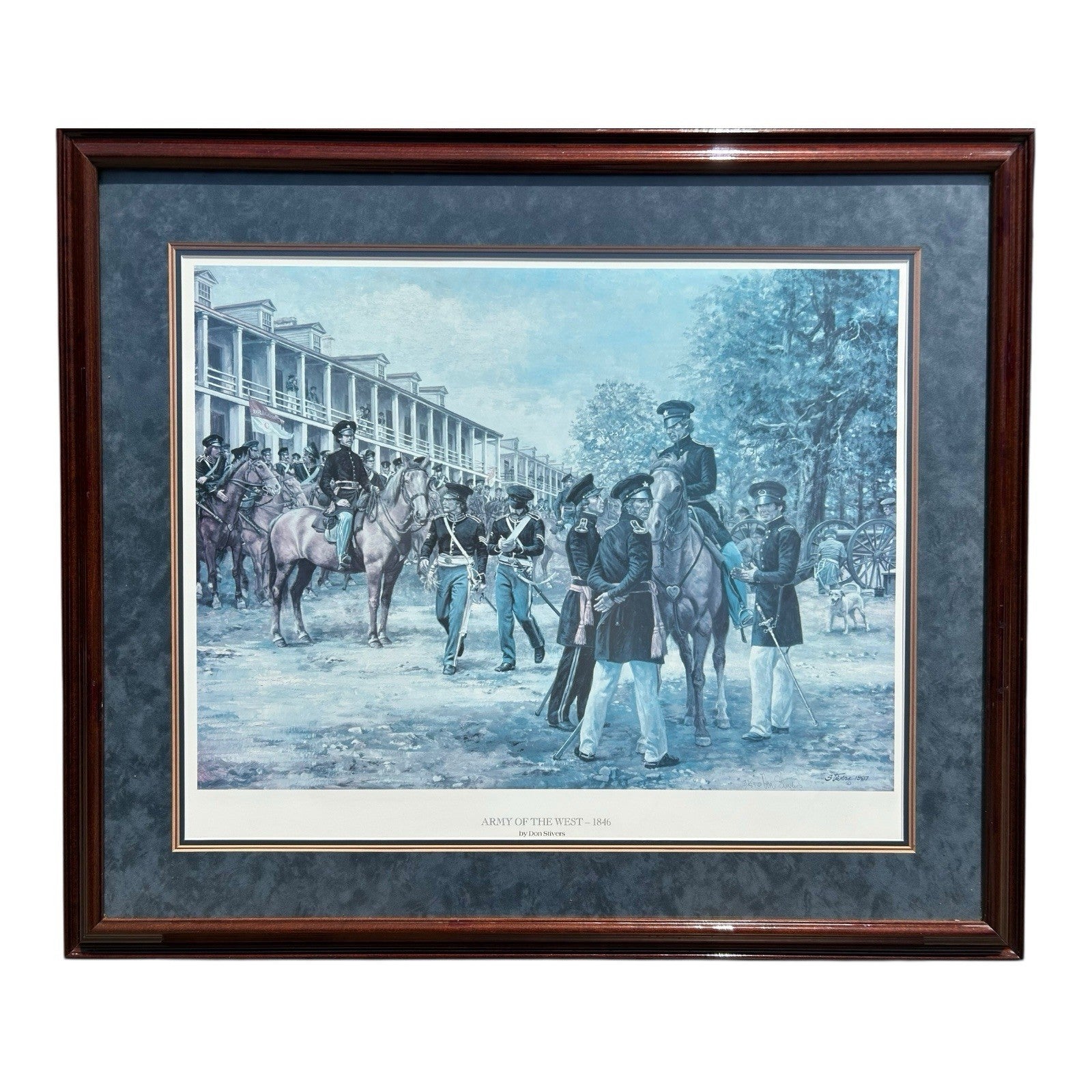 Vintage Civil War Print Army of the West, Framed (Signed Don Stivers)