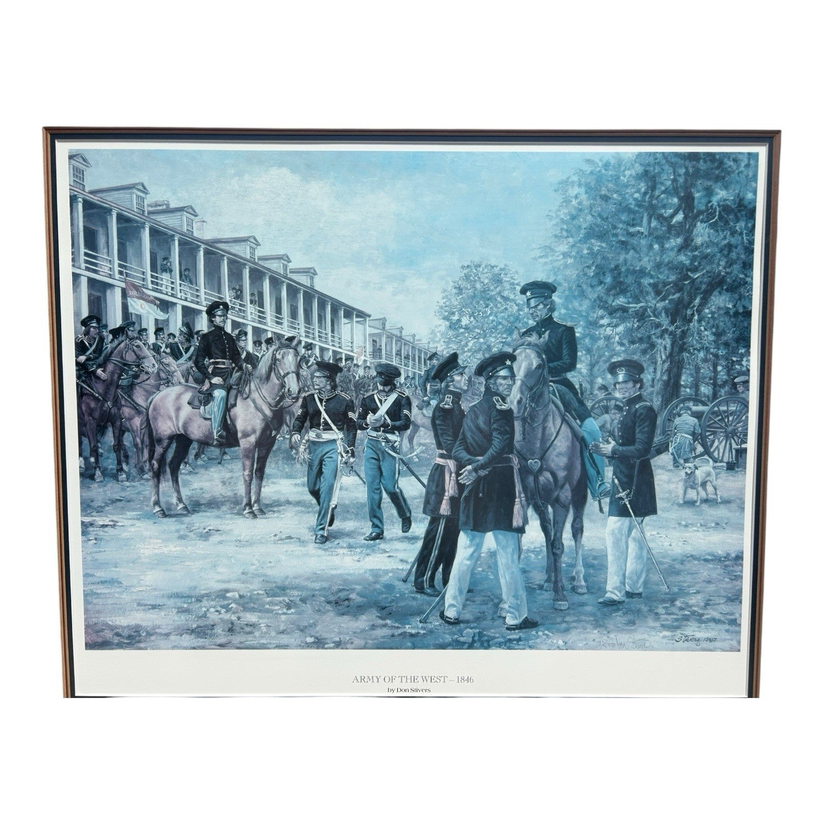 Vintage Civil War Print Army of the West, Framed (Signed Don Stivers)