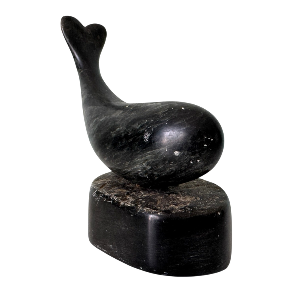 Vintage Canadian Soapstone Whale Sculpture Figurine – Signed Ross Parkinson