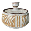 Vintage Studio Art Stoneware Pottery Lidded Jar - Signed Barrou