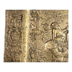 Antique Repousse Copper Relief Plaque Classical Figural Scene Wall Hanging