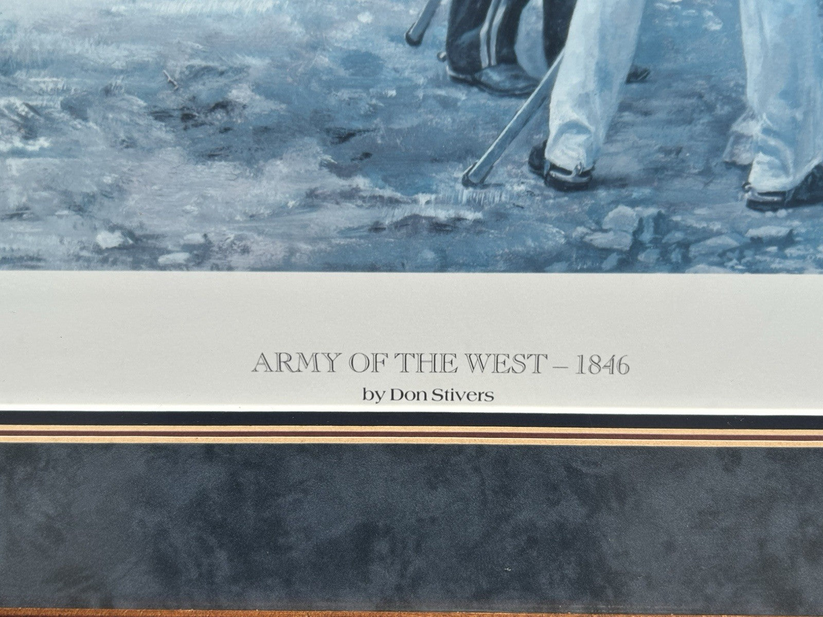 Vintage Civil War Print Army of the West, Framed (Signed Don Stivers)