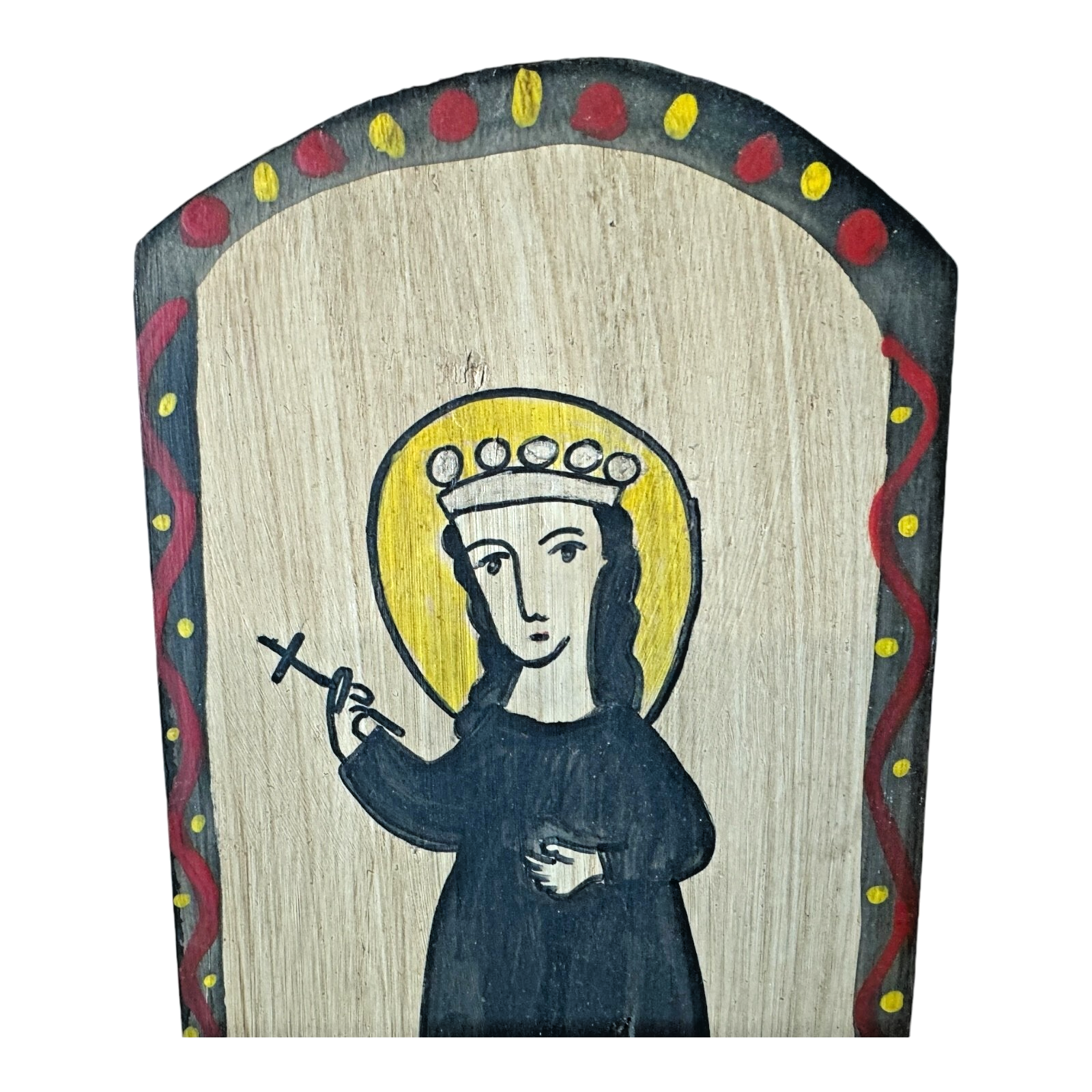 Vintage New Mexican Religious Folk Art Retablo Wall Hanging (Richard Montoya)