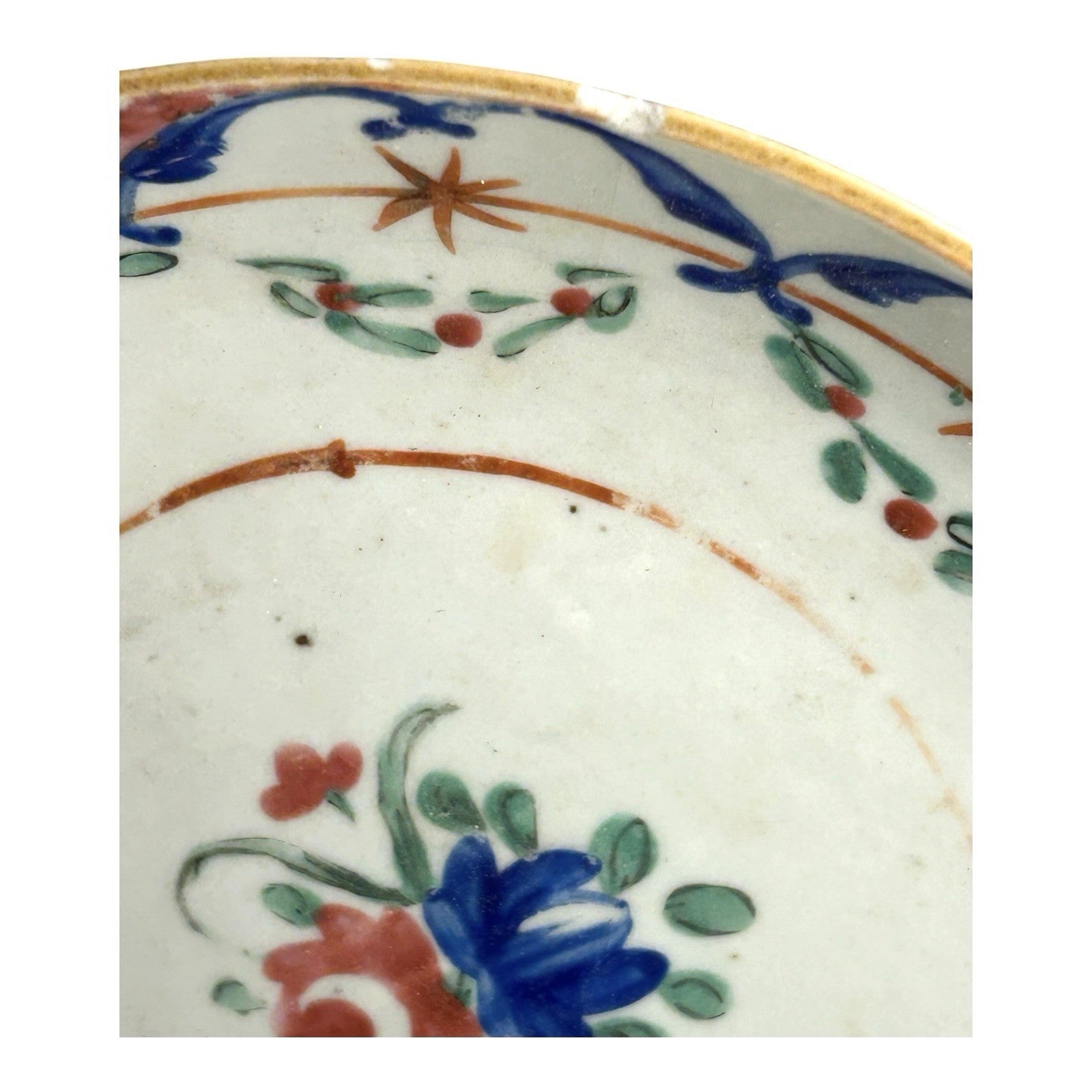 Antique Chinese Export Pink & Blue Famille Rose Bowl