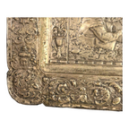 Antique Repousse Copper Relief Plaque Classical Figural Scene Wall Hanging