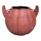 Vintage Original German Paper Mache Halloween Devil Jack O' Lantern Candy Pail