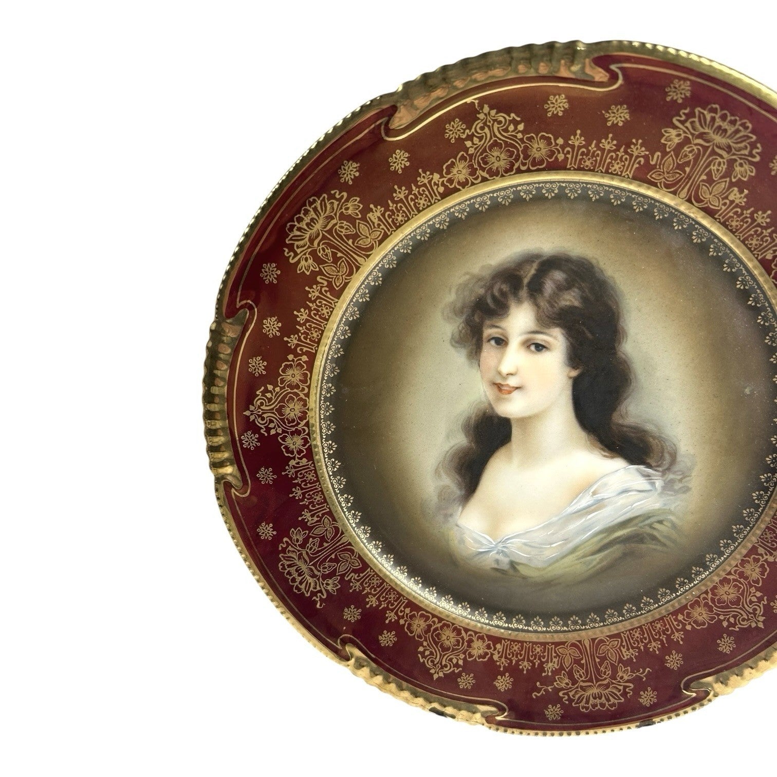 Antique Royal Vienna Amicitia Portrait Plate Beehive Mark
