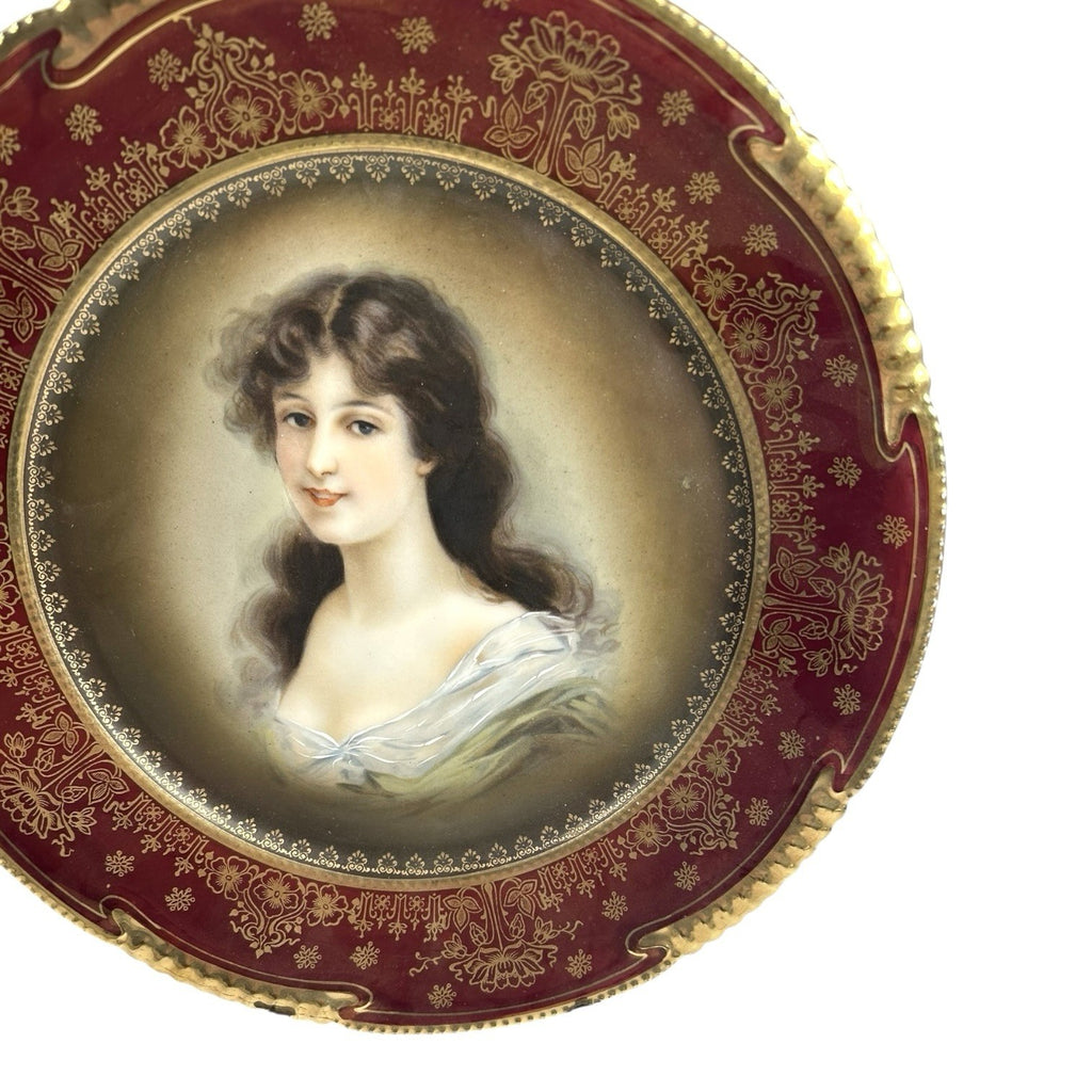 Antique Royal Vienna Amicitia Portrait Plate Beehive Mark