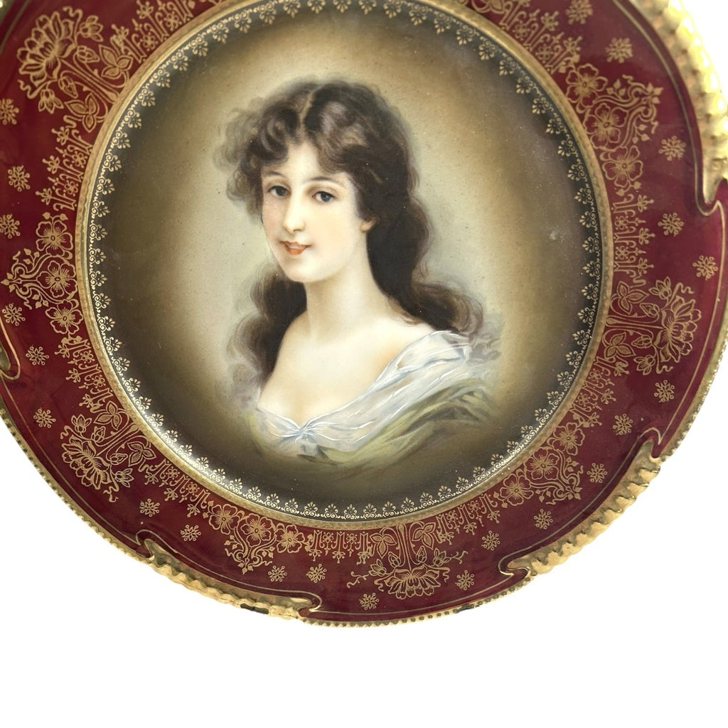 Antique Royal Vienna Amicitia Portrait Plate Beehive Mark