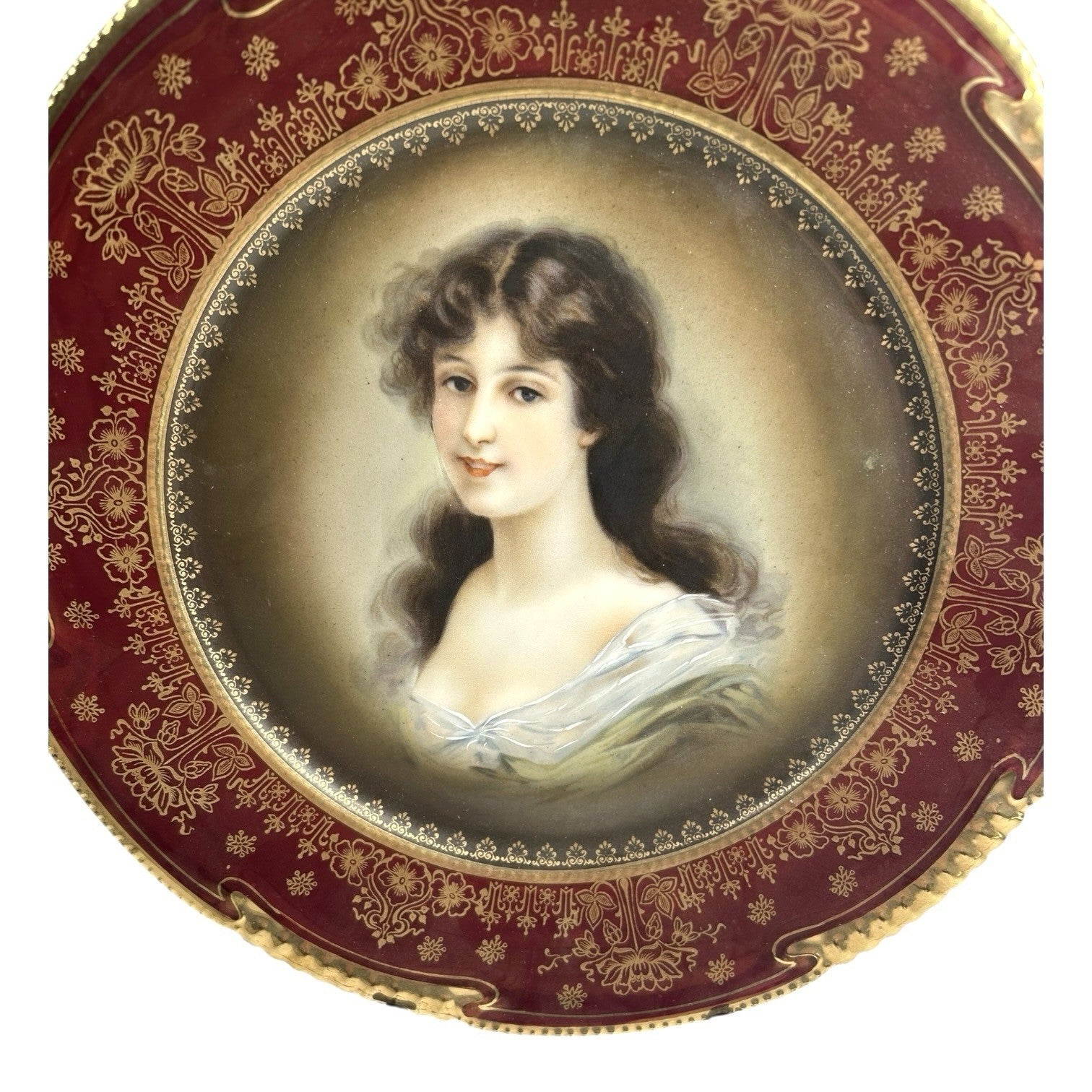 Antique Royal Vienna Amicitia Portrait Plate Beehive Mark