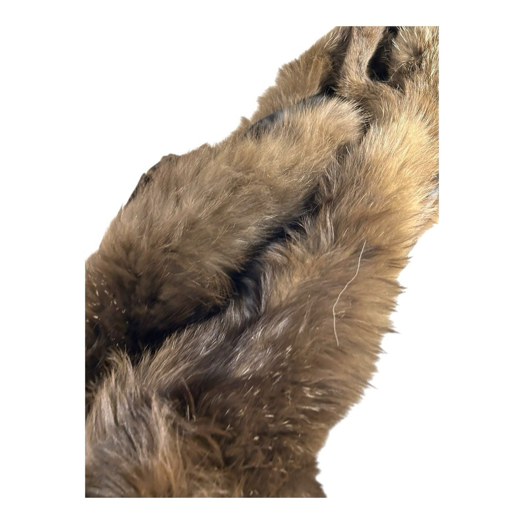 Vintage 1930's Full Mink Fur 2 Pelt Stole Scarf with Heads, Tails & Feet