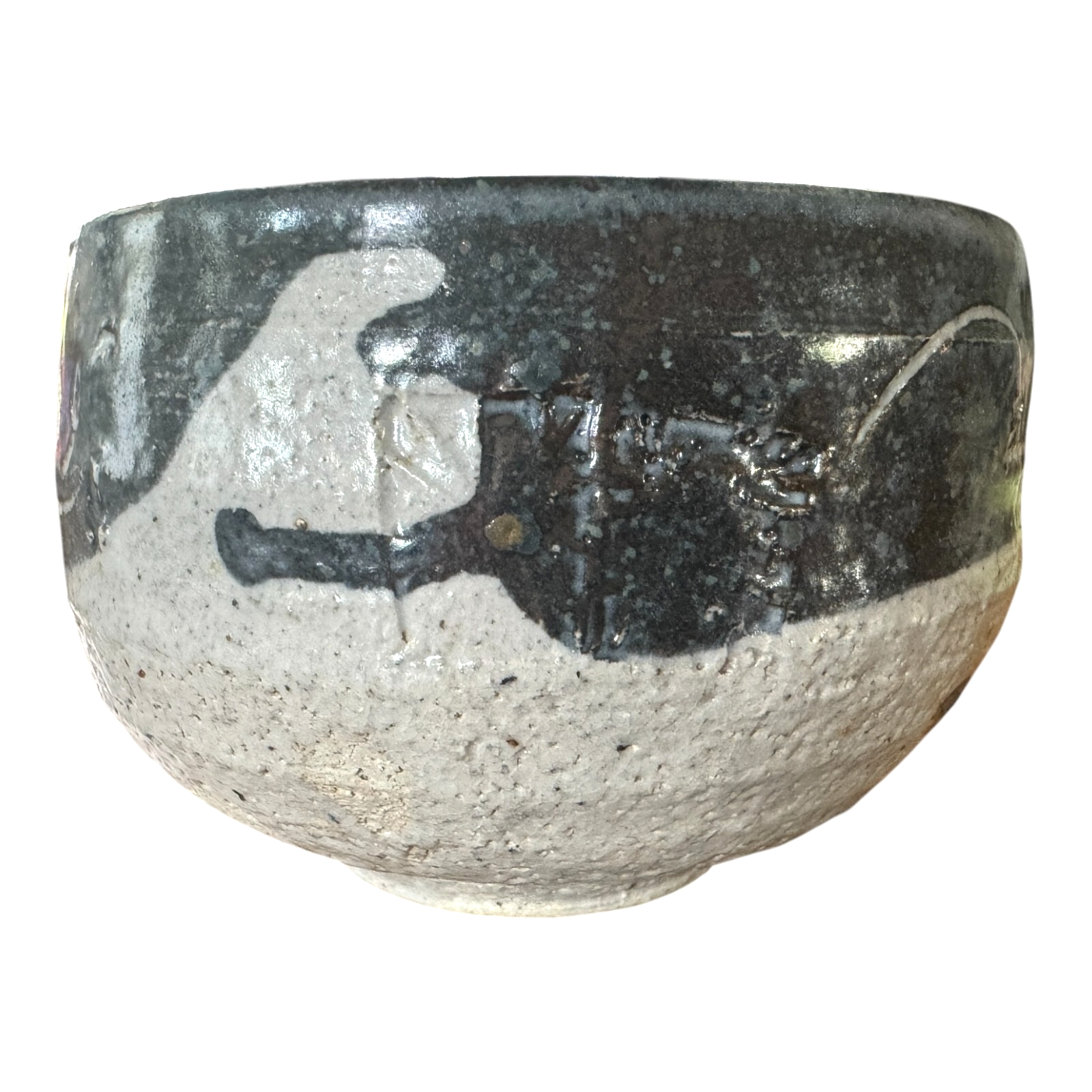 Vintage Japanese Studio Art Pottery Chawan Matcha Tea Bowl - Signed, Makoto Yabe