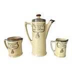 Antique Royal Doulton Motto Ware Art Nouveau Coffee Pot & Creamers Tea Set