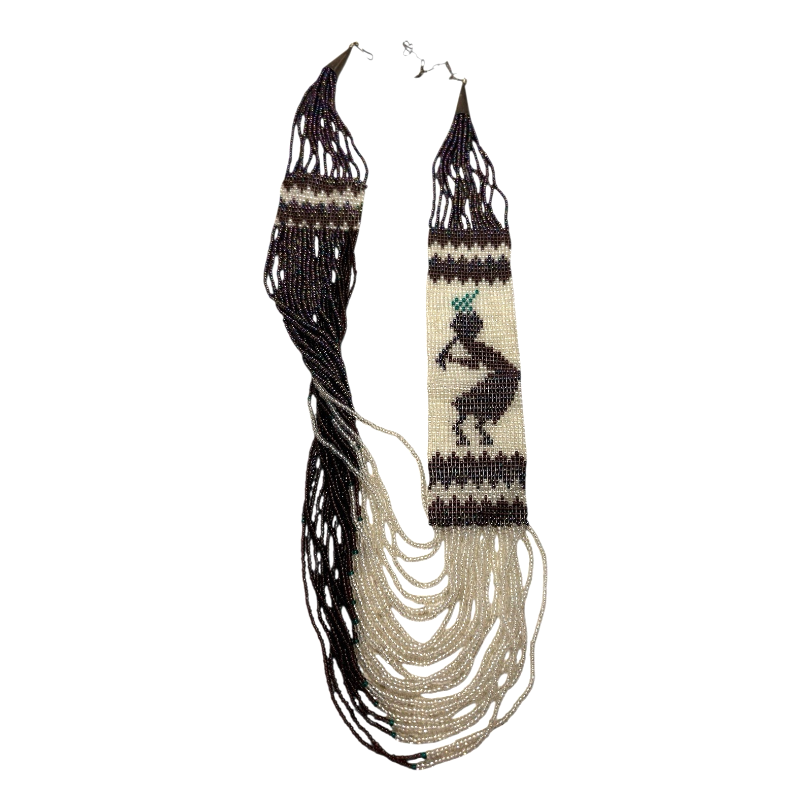 Vintage Southwestern Native American Beaded Necklace - Dancer Pattern
