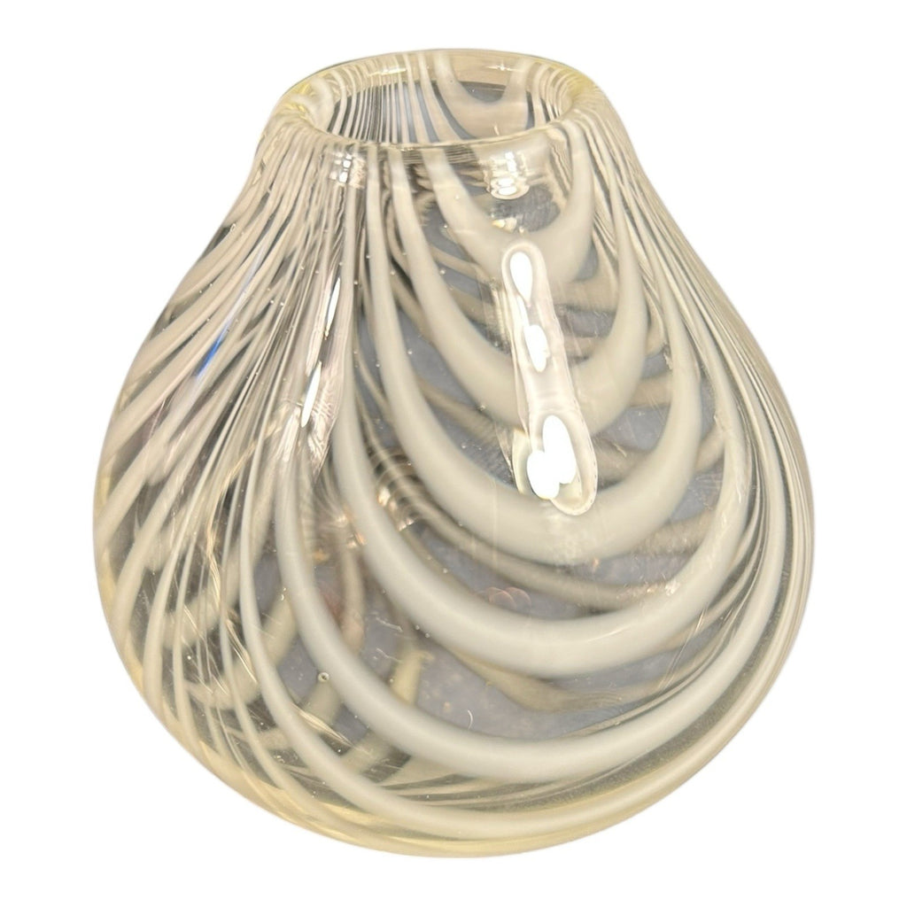 Vintage Handblown Tear Drop Swirl Design Art Glass Vase - Signed, Maija Carlson