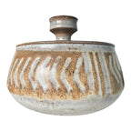 Vintage Studio Art Stoneware Pottery Lidded Jar - Signed Barrou