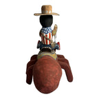 Vintage Native American Delbert Buck Whimsical Cowboy On Giant Ant Sculpture